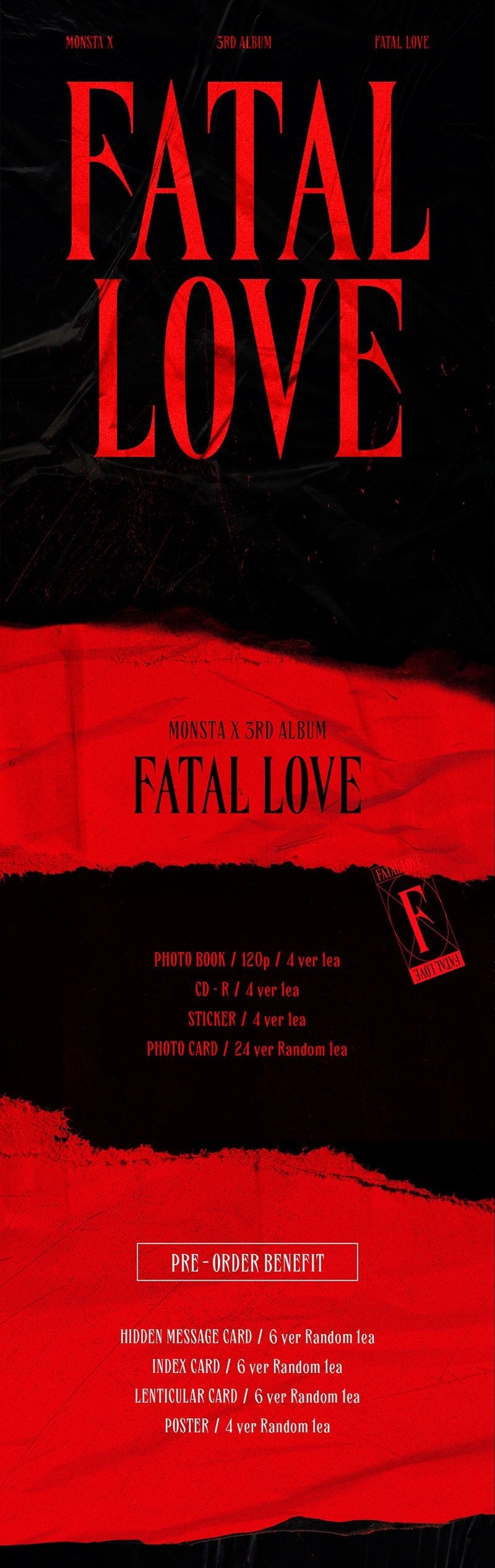 PRE-ORDER] MONSTA X - 3RD FULL ALBUM [FATAL LOVE] – kpopcom