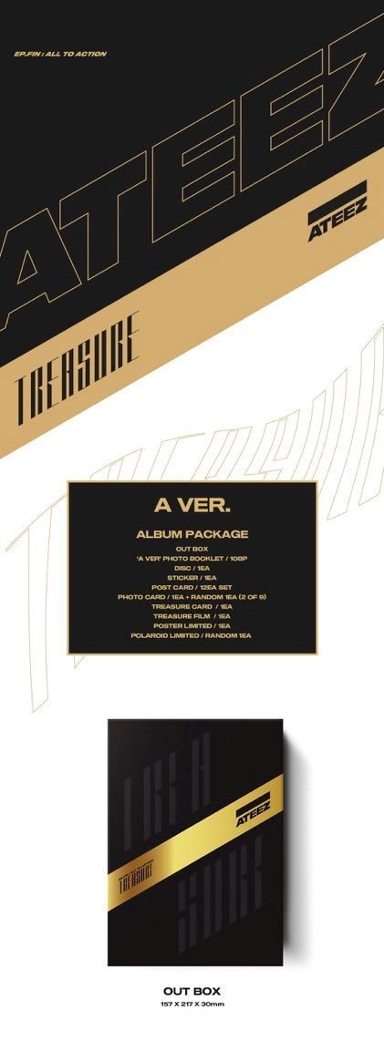 ATEEZ - TREASURE EP.FIN : ALL TO ACTION (TYPE B) [ORIGINAL POSTER] *NEW*  K-POP