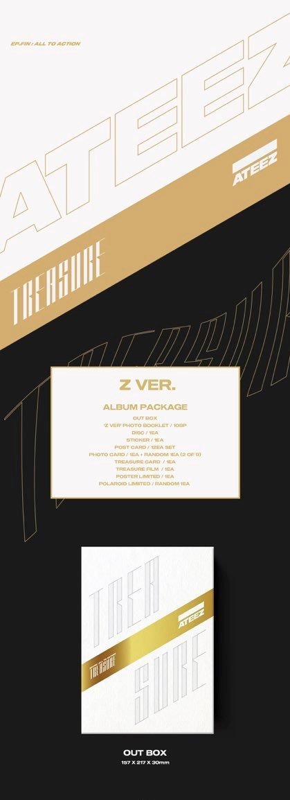 ATEEZ - TREASURE EP.FIN : ALL TO ACTION (TYPE B) [ORIGINAL POSTER] *NEW*  K-POP